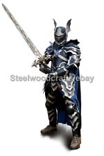 18 Gauge Steel Medieval Gothic Knight Full Body Suit Of Armor Larp Costume Black picture