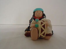 Sandy Whitefeather Native American Handmade Clay Story Teller Drummer Boy picture