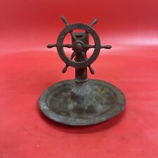 Vintage Solid Brass Ship's Wheel Ashtray picture