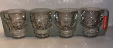 Skull Shot Glasses Set Of 4 Halloween Glass Kitchen Bar Scary New Sealed picture