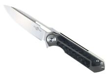 Two Sun Pocket Knife Black Flipper Titanium/CF Handle D2 Plain Edge TS226 picture
