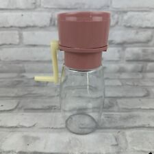 Gemco Vintage Nut Grinder Chopper Glass Jar & Lid Pink Hand Cranked picture