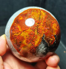 TOP 435G Natural Polished Colorful Red Agate Crystal Quartz Ball Healing BWD981 picture