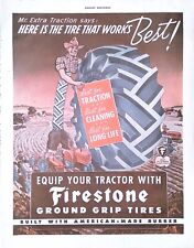 Vintage Magazine Ad Ephemera - Firestone Ground Grip Tires picture