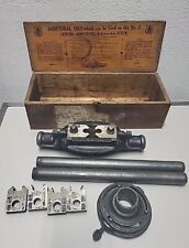 Antique Armstrong No.2 Wood Box Stock & Die Pipe Threader Set, Bridgeport Conn picture