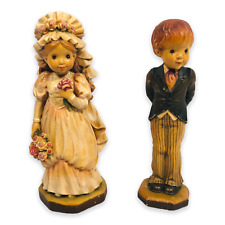 ANRI Sarah Kay Figurines To Love and To Cherish With This Ring Pair Wood 6