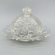 Antique Column Thumbprints Westmoreland EAPG Round Covered Butter Dish Star Dot picture