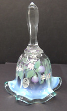 Fenton Hand Painted Opalescent Glass Bell - Flowers picture