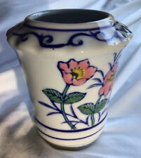 Chinoiserie Blue, White, Pink Planter Pot Asian Floral Design 4
