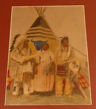 ANTIQUE PHOTOGRAPH NATIVE AMERICAN INDIAN CHIEF WARRIOR SQUAW SITTING BULL ? picture