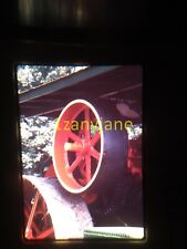 2F16 VINTAGE Photo 35mm Slide TIGHT SHOT OF PULLEY ON ANTIQUE TRACTOR picture