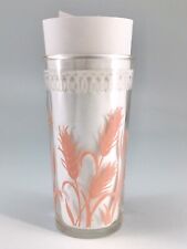 Vintage Pink Wheat Sheaves Juice Glass Tumbler EXCELLENT CONDITION picture