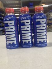Lot Of  3 EMPTY Prime Hydration Drinks  DARK BLUE  Bottles LA Dodgers EMPTY picture