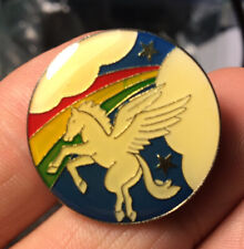 Pegasus enamel pin vintage NOS horse rainbow wings greek myth new hat lapel 80s picture