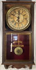 35” Antique Eclipse Regulator 8 Day Time Piece Clock The American Wringer Co VTG picture