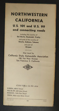 Northwestern California U.S. 101 and 99 Roads Vintage Travel Map Fold Out M-107 picture