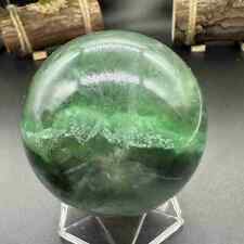 810g Natural fluorite sphere quartz crystal polished ball decor healing picture