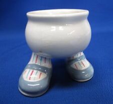 CARLTON WARE ENGLAND WALKING WEAR EGG CUP BLUE  SHOES (STRIPED SOCKS) picture