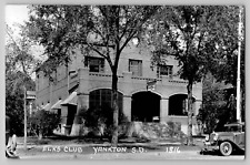 Elks Club Yankton, South Dakota SD Old Car RPPC Antique Vtg Photo Postcard 1920s picture