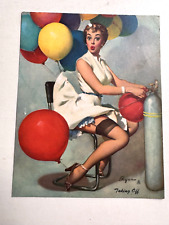 1950's Small Pinup Girl Picture-Blond w/ Balloons- Taking Off by Elvgren picture