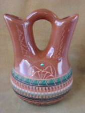 Navajo Indian Hand Etched Horse Hair Wedding Vase Signed Gilmore picture