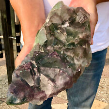 12.14lb Natural cubic Fluorite Crystal Cluster mineral sample healing picture