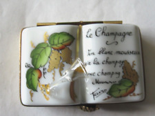 PEINT MAIN LIMOGES TRINKET-BOOK OF FRENCH CHAMPAGNE picture