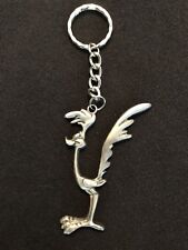 Pewter ROAD RUNNER Beep Beep Wile E Coyote Silver Metal Keychain picture