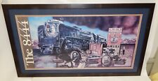 Union Pacific 8444 Locomotive Historic Railroad Poster Print Matted & Framed picture
