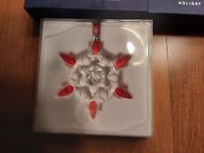 SWAROVSKI HOLIDAY Ornament- 2010- Austrian Crystal Snowflake w/RED tips- NEW-NIB picture