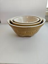 Vintage Gripstand STYLE Ceramic Glazed Mixing Bowl Set of 3 Made in China picture