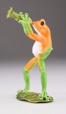 Frog playing clarinets trinket box by Keren Kopal Austrian Crystal  Faberge  picture