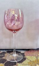 Lenox Iridescent Cranberry Etched Wine Glasses  picture