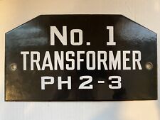 Antique Porcelain Industrial Sign No 1 Transformer PH 2-3 Machinery Power Plant picture