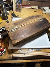 Antique Wooden Hinged Box With 8 Compartments picture
