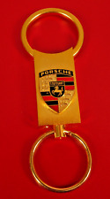 BEAUTIFUL QUALITY BRASS DUAL RING DEALER SPORTS CAR LOGO KEY CHAIN FOB RARE  picture