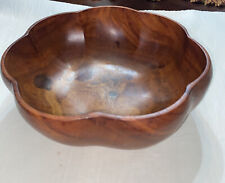 Antique Hawaiian Kamani Wood Bowl Stamped 11” Wide 2.2 LBS picture
