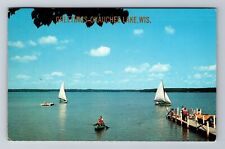 Okauchee Lake WI-Wisconsin, General Greetings, Antique c1962 Vintage Postcard picture