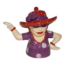 Red Hat Society Lady Paint The Town Red Tea Pot Arm Handle and Spout Ceramic picture
