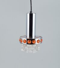 RAAK, The Netherlands. Designer lamp in chrome, orange plastic and clear glass. picture
