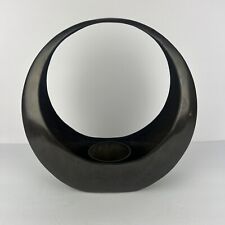 Ikebana Vase Bronze Metal Moon Japan Modernist Vtg 13in HEAVY picture