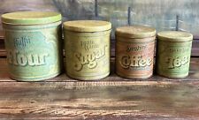 Vintage Fluffy Brand Ballonoff Canister Set Flour Sugar Coffee Tea picture