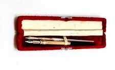 VINTAGE FOUNTAIN PEN CALLIGRAPHY INK NIB SET WITH GOLD TIP AND MOTHER OF PEARL  picture
