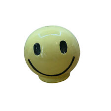 McCoy USA Pottery Smiley Face Coin Bank Yellow Glazed Ceramic with Stopper picture