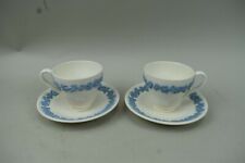 Wedgwood Queensware Demitasse Cup & Saucer Smooth Edge Set of 2 picture