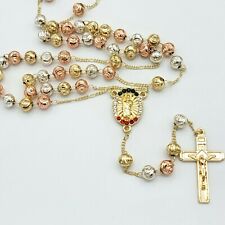 Saint Jude Necklace Rosary Tri Color Gold Plated. Rosario San Judas Oro laminado picture