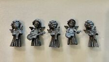 Lot of (5) Misc Vintage Lillian Vernon Musical Angels Pewter Miniature Figurines picture