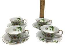 Roselyn China Dogwood Vintage Cup and Saucer Set of 4 picture