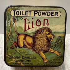 Antique Lion Toilet Powder Tin by Georg Dralle Perfumer - German ✨VINTAGE✨ picture
