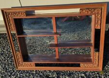 Beautiful Ornate Vintage Wooden Mirror Shadow Box Shelf for Wall Wood Decor  picture